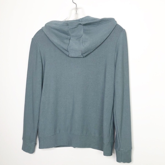 𝅺Chaser Teal white striped zip front hoodie - Picture 4 of 8